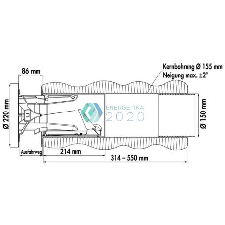 CompAir Flow Star GTS 150 rugóvisszatérítéses konyhai szagelszívó kivezető