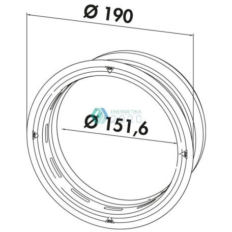 CompAir P-Turbo flow 150 thermoboxos konyhai szagelszívó kivezető - Kerek kivezetőnyílás