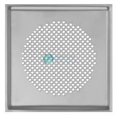   Zehnder - Formatervezett, négyzet takarórácsok elszívott levegőhöz Szűrővel, DN 125 csatlakozás, 160 x 160 mm, CLRF/TVA-hoz. Használható falba és mennyezetbe. Venezia nemesacél (nem használható padlórácsként)