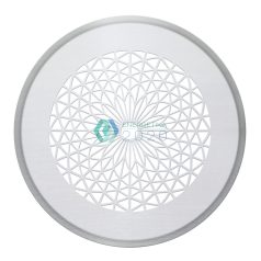   Zehnder - Formatervezett, kerek takarórácsok elszívott levegőhöz Szűrővel, DN 125 csatlakozás, Ø 160 mm, CLRF/TVA-hoz. Használható falba és mennyezetbe. Sacré coeur nemesacél (nem használható padlórácsként)