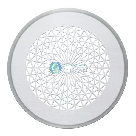 Zehnder - Formatervezett, kerek takarórácsok elszívott levegőhöz Szűrővel, DN 125 csatlakozás, Ø 160 mm, CLRF/TVA-hoz. Használható falba és mennyezetbe. Sacré coeur nemesacél (nem használható padlórácsként)